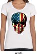 USA Skull Ladies Scoop Neck Shirt