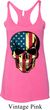 USA Skull Ladies Tri Blend Racerback Tank Top