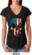 USA Skull Ladies Tri Blend V-Neck Shirt