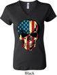 USA Skull Ladies V-neck Shirt