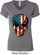 USA Skull Ladies V-neck Shirt