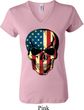 USA Skull Ladies V-neck Shirt