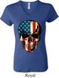 USA Skull Ladies V-neck Shirt