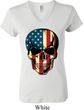 USA Skull Ladies V-neck Shirt