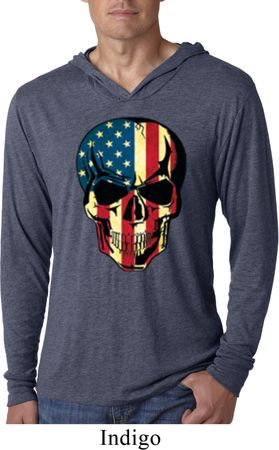USA Skull Lightweight Hoodie Shirt