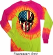 USA Skull Long Sleeve Tie Dye Shirt