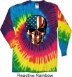 USA Skull Long Sleeve Tie Dye Shirt