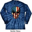 USA Skull Long Sleeve Tie Dye Shirt