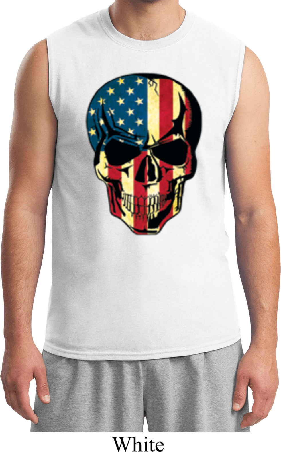 USA Skull Mens Muscle Shirt USA Skull Mens Shirts