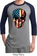 USA Skull Mens Raglan Shirt