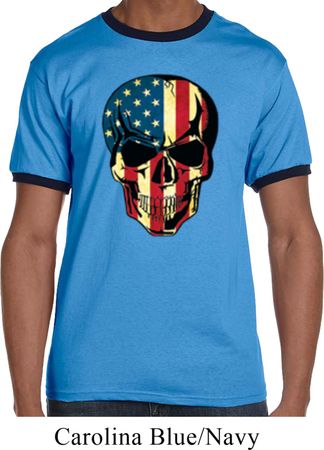 USA Skull Mens Ringer Shirt