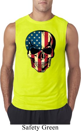 USA Skull Mens Sleeveless Shirt