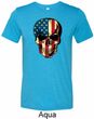 USA Skull Mens Tri Blend Crewneck Shirt