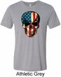 USA Skull Mens Tri Blend Crewneck Shirt