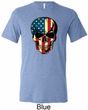 USA Skull Mens Tri Blend Crewneck Shirt