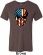 USA Skull Mens Tri Blend Crewneck Shirt