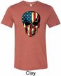 USA Skull Mens Tri Blend Crewneck Shirt