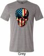 USA Skull Mens Tri Blend Crewneck Shirt
