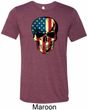 USA Skull Mens Tri Blend Crewneck Shirt