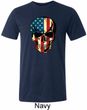 USA Skull Mens Tri Blend Crewneck Shirt