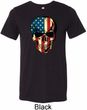 USA Skull Mens Tri Blend Crewneck Shirt