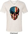 USA Skull Mens Tri Blend V-neck Shirt