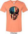 USA Skull Mens Tri Blend V-neck Shirt