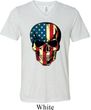 USA Skull Mens Tri Blend V-neck Shirt