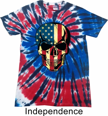 USA Skull Patriotic Tie Dye Shirt