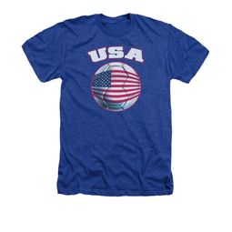USA United States Soccer Futbol Shirt Adult Heather Royal Blue Tee T-Shirt