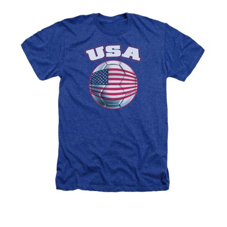 USA United States Soccer Futbol Shirt Adult Heather Royal Blue Tee T-Shirt
