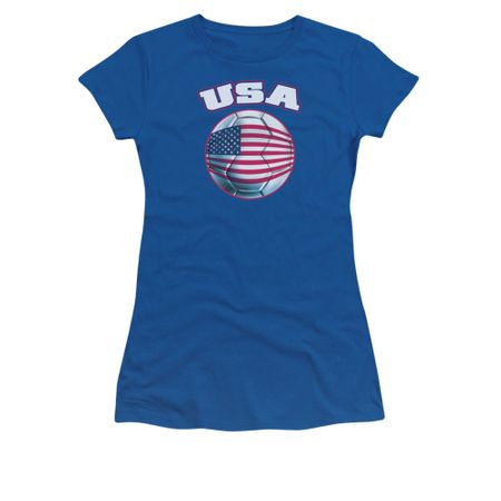 USA United States Soccer Futbol Shirt Juniors Royal Blue Tee T-Shirt