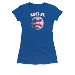 USA United States Soccer Futbol Shirt Juniors Royal Blue Tee T-Shirt