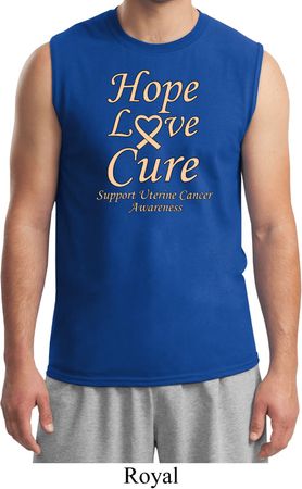 Uterine Cancer Awareness Hope Love Cure Muscle Shirt