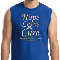 Uterine Cancer Awareness Hope Love Cure Muscle Shirt