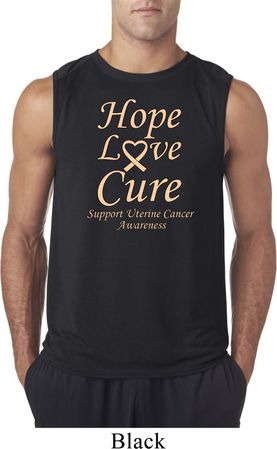 Uterine Cancer Awareness Hope Love Cure Sleeveless Shirt