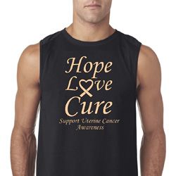 Uterine Cancer Awareness Hope Love Cure Sleeveless Shirt