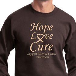 Uterine Cancer Awareness Hope Love Cure Sweatshirt