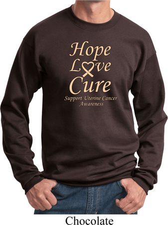 Uterine Cancer Awareness Hope Love Cure Sweatshirt