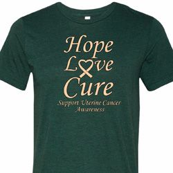 Uterine Cancer Awareness Hope Love Cure Tri Blend Tee