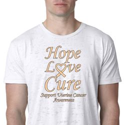 Uterine Cancer Hope Love Cure Burnout Shirt