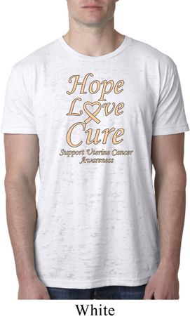 Uterine Cancer Hope Love Cure Burnout Shirt