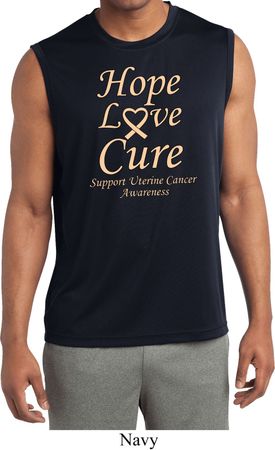 Uterine Cancer Hope Love Cure Dry Wicking Sleeveless Shirt