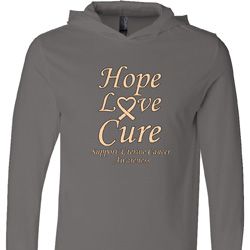 Uterine Cancer Hope Love Cure Lightweight Hoodie
