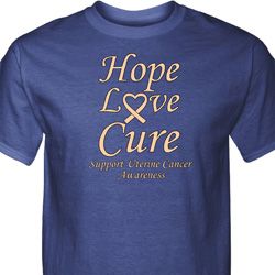 Uterine Cancer Hope Love Cure Tall T-shirt