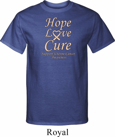 Uterine Cancer Hope Love Cure Tall T-shirt