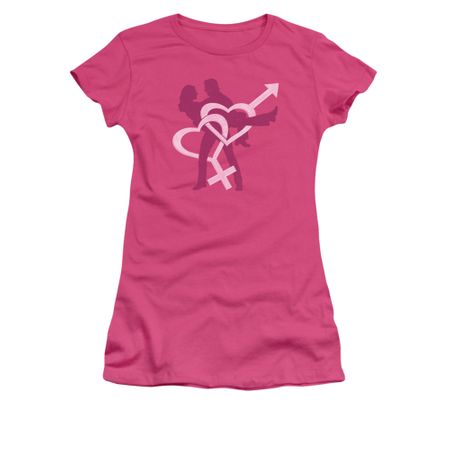 Valentine's Day Shirt Juniors Intertwined Hot Pink Tee T-Shirt