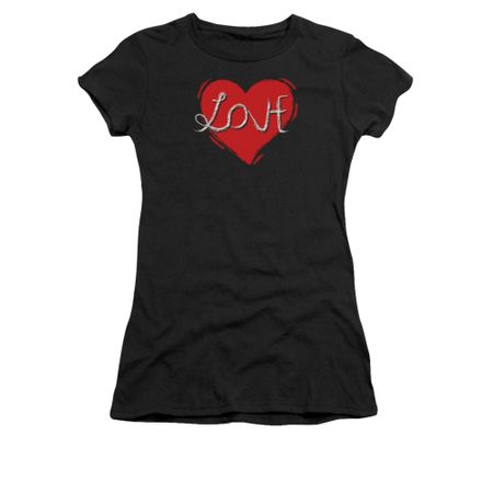 Valentine's Day Shirt Juniors Love Hate Black Tee T-Shirt