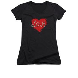 Valentine's Day Shirt Juniors V Neck Love Hate Black Tee T-Shirt