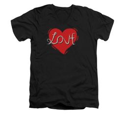 Valentine's Day Shirt Slim Fit V Neck Love Hate Black Tee T-Shirt